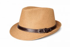   Szalmakalap bőrszíjjal - Bézs Férfi kalap, sapka